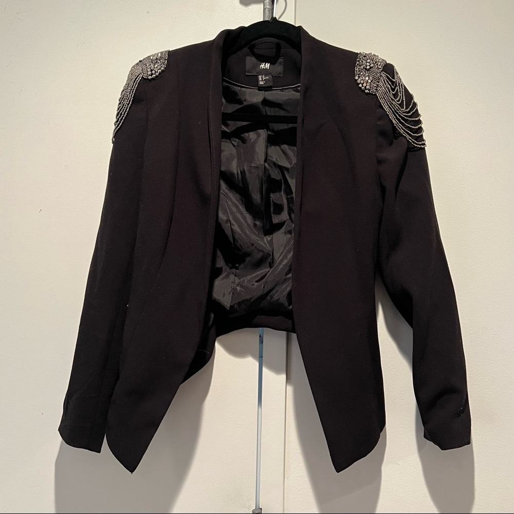 H&M size 2 black beaded blazer